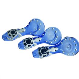 Glass Hand Pipe 4 inch Thick Smoking Spoon Pipes Oil Burner Hand Blown Tobacco Pyrex Bowl Bong 42