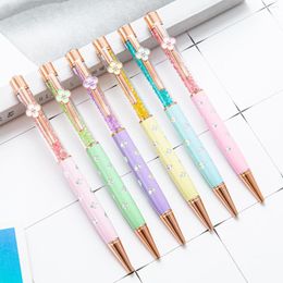 Four Leaf Crystal Pen For Writing Teacher Students Learning Supplies Stationary Office Accessories Luxury Ballpoint Pens