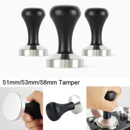 Tampers 51mm53mm58mm Black Coffee Tamper Espresso Tamper Portafilter Powder Hammer Tools Accesorios Dosing Ring 230712