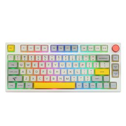 Keyboards EPOMAKER TH80 PRO 75 Swappable RGB 2 4Ghz Bluetooth 5 0 Wired Mechanical Keyboard MDA PBT Keycaps Knob Control ANSI ISO 230712