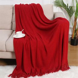 Scarves Nordic Tassel Knitted Blanket Wool Office Air Conditioner Nap Shawl Sofa Casual Spot