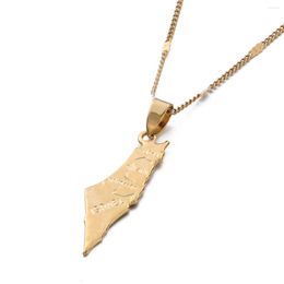 Pendant Necklaces Map Of Isreal Gold Silver Colour Sacred Place Holy Land Necklace Women Brass Copper Patriotic Chain Jewellery