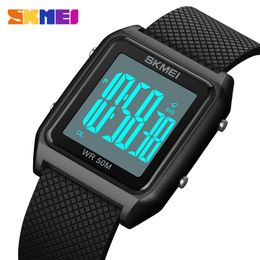 SKMEI Sport LED Light Electronic Watches 50m Waterproof Stopwatch Alarm Countdown Men Digital Clock Wristwatch Relogio Masculino