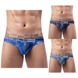 Underpants Nylon Running Pants Thick Athletic Leggings Men'S Denim Printed Underwear Cotton Briefs Bag Sexy Fashion Soft Comfortable Large