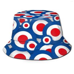 Berets Uk Red White And Blue Repeat Korean Ladies Outdoor Sun Hat Bucket Cap Britain Great Raf Logo