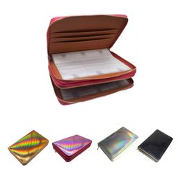 Stickers Decals 96 Slots Nail Stamping Plate Holder Case Rainbow Laser Style Rectangular Manicure Art Organizer with Double Zippers 230712