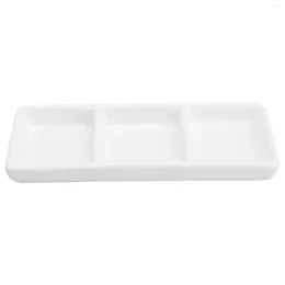 Plates Ceramic Sauce Dishes 3 Compartment Serving Tray Sushi Dipping Bowl Saucers Appetiser Size