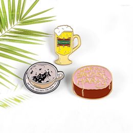 Brooches Life Food Beer Drink Cake Celebration Coffee Enamel Pin Cartoon Coat Jewelry Badge Symbol Backpack Lapel Brooch Gift