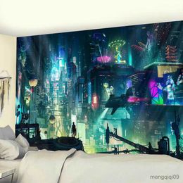 Tapestries Sci-Fi Urban Punk Home Decor Tapestry Psychedelic Scene Hippie Tapestry Bohemian Decoration Background Wall Sofa Blanket R230713