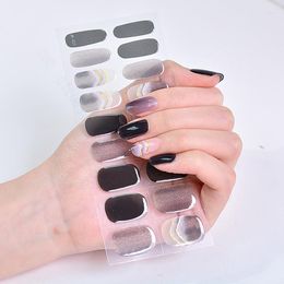 Nail Stickers 2023 Semi-cured Autumn Winter Colour Y2k Wraps 3D Bronzing Potherapy Accesoires