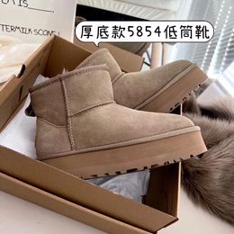 Tasman Slippers Chesut Fur Slides Sheepskin Shearling Tazz Mules Women Men Ultra Mini Platform Boot Slip-On Shoes Suede Upper Comfort 87