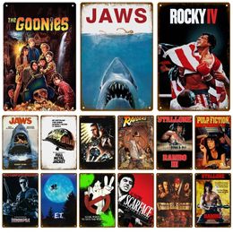 Cinema Movie Metal Sign Famous American Film Metal Poster Industrial Decor Vintage Poster Retro Shark Movie Tin Sign Living Room Aesthetic Wall Decoration w1