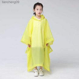 Thickened Transparent Children Raincoat Hooded Cute Waterproof Rainwear High Quality Walking Pupils boy And Girl Raincoat et L230620
