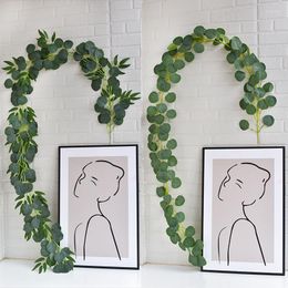 Decorative Flowers Artificial Eucalyptus Vine Hanging Willow Vines Home Wall Decor Greenery Leaves Plants Wedding Arch