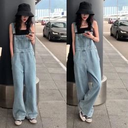 Women's Jeans Casual Loose Long High Waist Blue Denim Overalls Streetwear Women Pockets Cowboy Trousers Spring Autumn 2023 Fashion