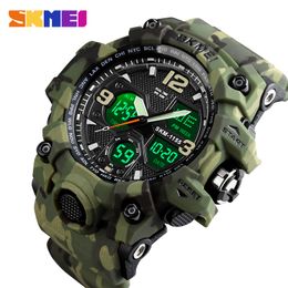 SKMEI Fashion Sports Watches For Men Shockproof Waterproof Digital Wristwatches Men Watch 2 Time Chrono Male reloj hombre 1155B