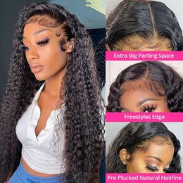 Water Wave 13x6 Lace Frontal Wig Brazilian Deep Curly Lace Front Human Hair Wigs For Women Lace Closure Wig Pre Plucked Remy Wig