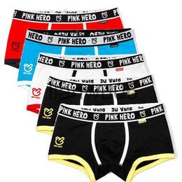 Underpants Pink Heroes Classic Men Underwear Boxers High Quality Cotton Male Panties comfortable Costeffective MLXLXXL J230713