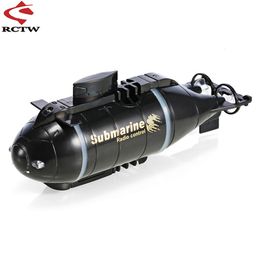 Electric/RC Boats Updated Version Happycow 777-216 Mini RC Submarine Speed Boat Remote Control Drone Pigboat Simulation Model Gift Toy Kids 230713