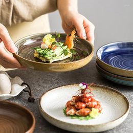 Plates FANCITY Retro Dishes Japanese Restaurant Stoare Tableware Ceramic High-end Creative Dessert Western Steak Plate