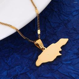 Pendant Necklaces Stainless Steel Fashion Jamaica Map Gold Colour Jamaican Chain Jewellery