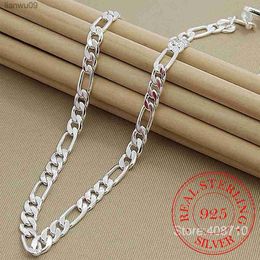 925 Sterling Silver 6mm8mm Chain Sideways Necklace Man Woman Senior Luxury Jewellery Statement Necklace L230704