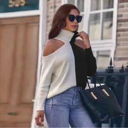 QNPQYX New Early Spring Fashion Ladies Elegant Knitted Pullovers Oversize Women Cross Halter Sweaters Female Knitwear Soft Chic Tops