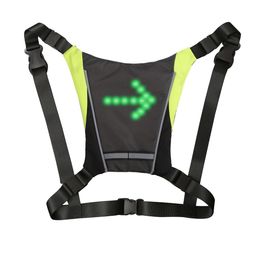 Cycling Shirts Tops Safety Reflective Warning Vests Cycling LED Signal Vest Bike Safety Wireless Turn Signal Light Riding Running Lighting Vest 230712