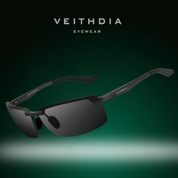 VEITHDIA Brand Sport Sunglasses Aluminum Eyeglasses Polarized Lens Vintage Eyewear Male Driving Sun Glasses For Men/Women V6510