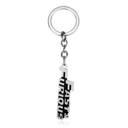 Keychains The Fast And Furious Letters Pendants Key Chain Simple Keyrings Car Holder Trinket Movie Jewelry261d