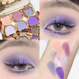 Eye Shadow 6 Colours Palette Iris Purple Glitter Pearly Eyeshadow Fashion Korean Shiny Charming Beauty Makeup 230712