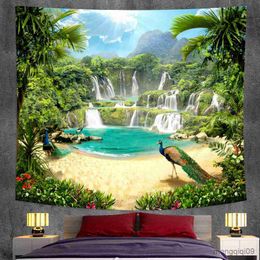 Tapestries Plant and flower fantasy scene home decoration tapestry Mandala tapestry Hippie Bohemian decorative yoga mat bedroom sheet R230713