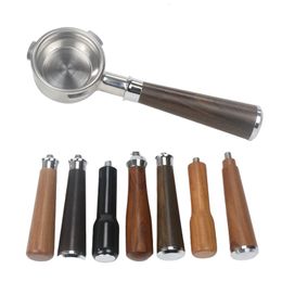 Coffee Philtres 58MM 3 Ear Portafilter Bottomless Philtre for Barsetto Coffee Machine Stainless Steel Stand Wood Bottomless Handle Accessories 230712