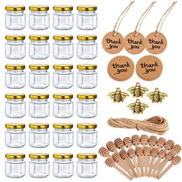 Other Event Party Supplies 45/60ml Mini Honey Jars Party Favors Set Cute Takehome Gifts In Bulk For Guests In Baby Shower Birthday Wedding Parties 230712