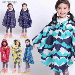 Chlidren Raincoats Stylish Rain Poncho Camping Travel Waterproof Raincoat et Coat For Girls Boys RainWear L230620