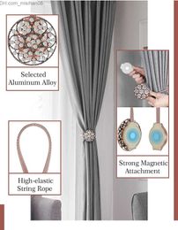 Curtain Poles 2 packs of magnetic curtain straps crystal window curtain decorative clips non drilled curtain straps flower curtain brackets Z230717