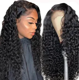 Deep Wave Frontal Wig 26Inch Long Lace Front Human Hair Wigs 13x4 Deep Curly Lace Front Wig Human Hair For Women