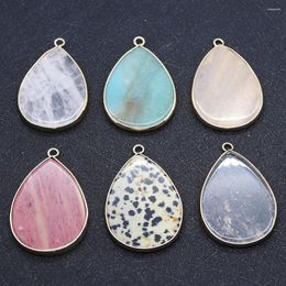 Pendant Necklaces Natural Stone Water Drop Charm Quartz Agate Rose Beautiful Women For Making DIY Jewellery Bracelet Earrings