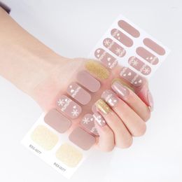 Nail Stickers 20 Fingers Korean Nails Gel UV/LED Lamp Required Full Cover Polish Wraps Semi Cured