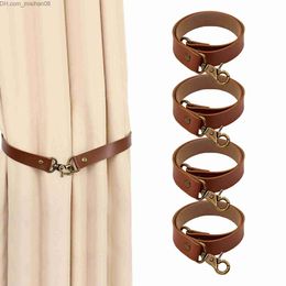 Curtain Poles 4 pieces of window decoration metal fastener ic leather rope hotel curtain coffee shop bedroom Small office/home office curtain fastener Z230714