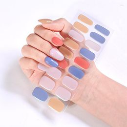 Nail Stickers Candy Color 3D Foil Semi Cured Gel Set For UV Lamp Full Women DIY Korean Decorations