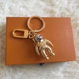 High quality solid metal key chain brand pendant item titanium steel astronaut car keychain gift box packaging281V