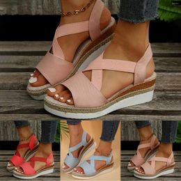 Summer Flat Sandals 8174 Bottom Slope Heel Fish Mouth Casual Women