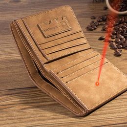 Wallets Men /ID Holder Vintage Brand Male Wallet High Quality PU Leather Po Foldable Short Purse