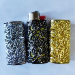 Colorful Smoking Metal Alloy Replaceable J5 Lighter Casing Case Shell Innovative Hollow Out Protection Sleeve Portable Sheath Herb Tobacco Cigarette Holder DHL