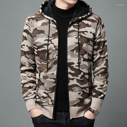 Men's Jackets Sweatshirt Top Hooded Brand Fashion Casual Jacket Thick Velvet Camouflage Korean Classic Cardigan Wear