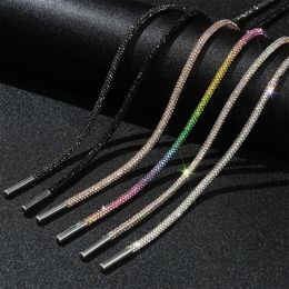 Shoe Parts Accessories 1Pc Luxury ShoeLace Diamond Shoe Lace Bright String Cross Braiding Strap DIY Drawstring Sneakers Lace Accessories 230712