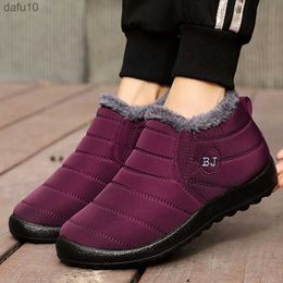 Botas De Invierno Para Mujer Women Lightweight Winter Shoes Ankle Boots Snow Botas Mujer Slip on Black Winter Boots Purple L230704