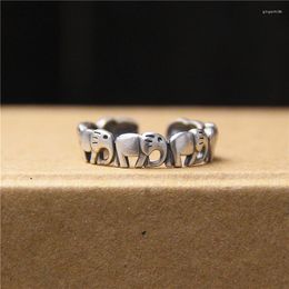 Rings Ring Silver for Women Girl Tomye J23y001 Retro Elephants Opening Adjustable Jewellery Wedding Gifts
