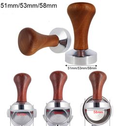 Tampers 51mm53mm58mm Coffee Barista Espresso Flat Tamper Base Press Mat Dosing Ring Coffee Basket Portafilter Holder 230712